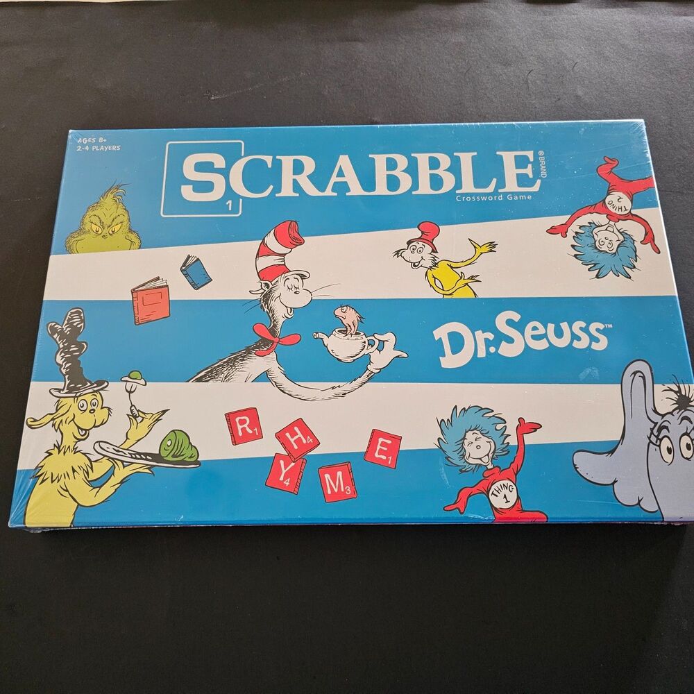 Dr. Seuss Scrabble by USAopoly, 2023 Word Board Game Ages 8+ 2-4 Players NIS